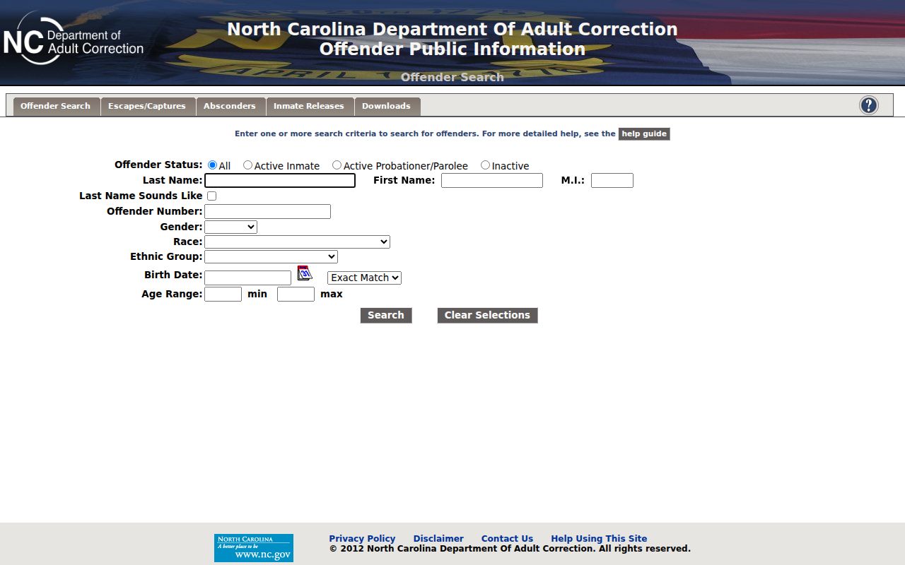 Burke County arrest history NCDAC offender search