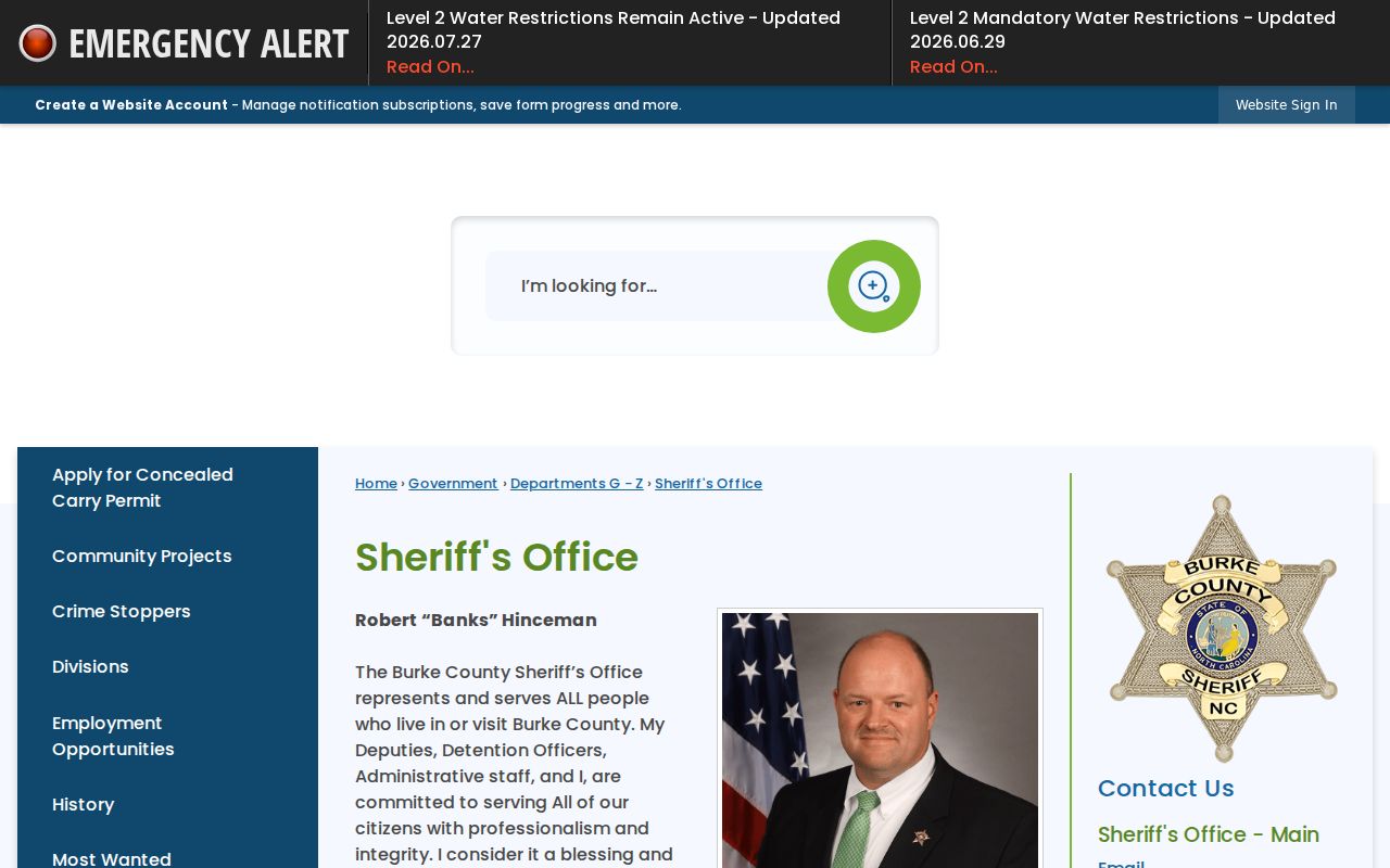 Burke County criminal records at the Sheriff's Office